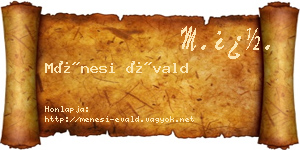 Ménesi Évald névjegykártya